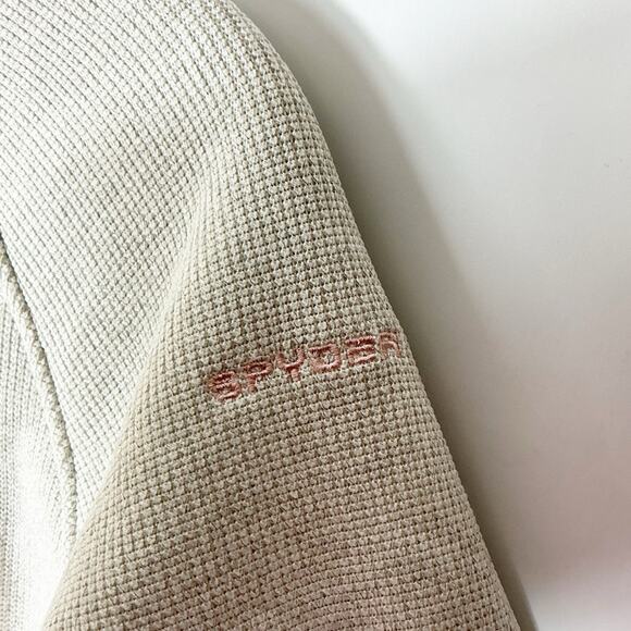 Spyder Womens Stella Full Zip Jacket Oatmeal Heather Sherpa Lined Large - Picture 3 of 7